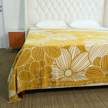 Daisy Jacquard Chenille Blanket with Tassels - image 3