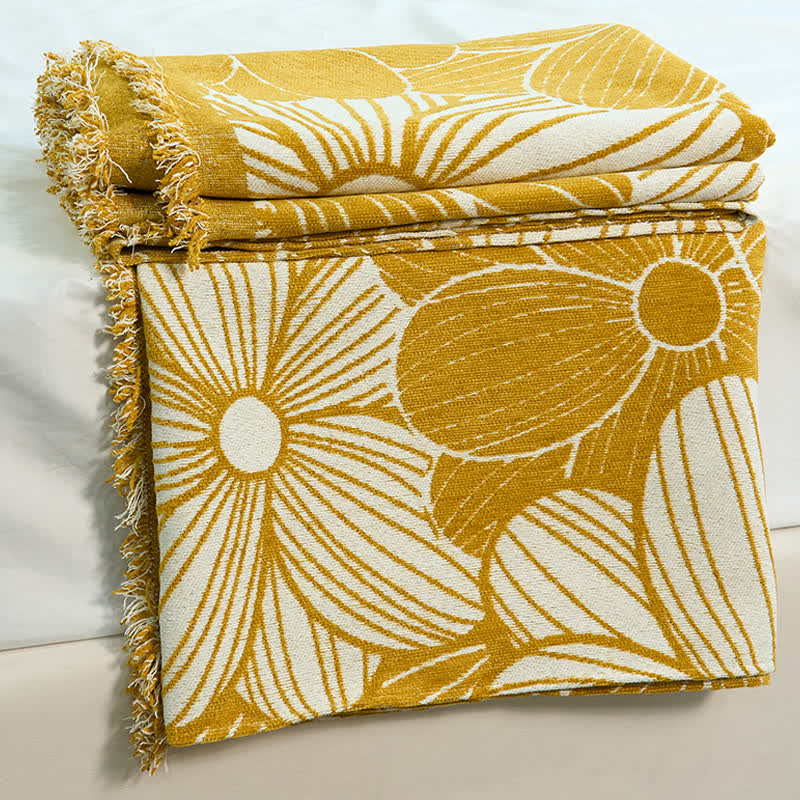 Daisy Jacquard Chenille Blanket with Tassels - image 9