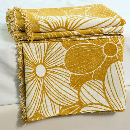 Daisy Jacquard Chenille Blanket with Tassels - image 9