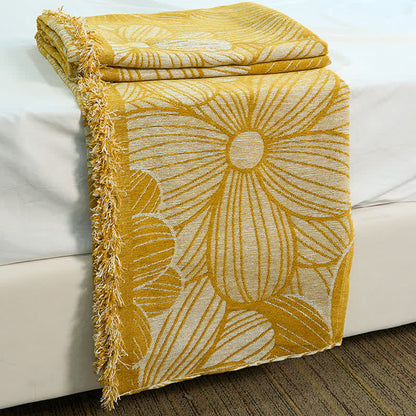 Daisy Jacquard Chenille Blanket with Tassels - image 8