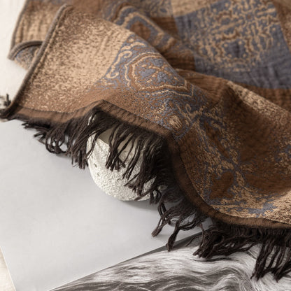 Floral Plaid Patchwork Cotton Muslin Quilt - image 8