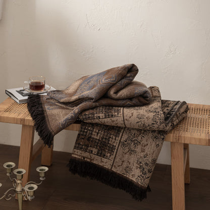 Floral Plaid Patchwork Cotton Muslin Quilt - image 4