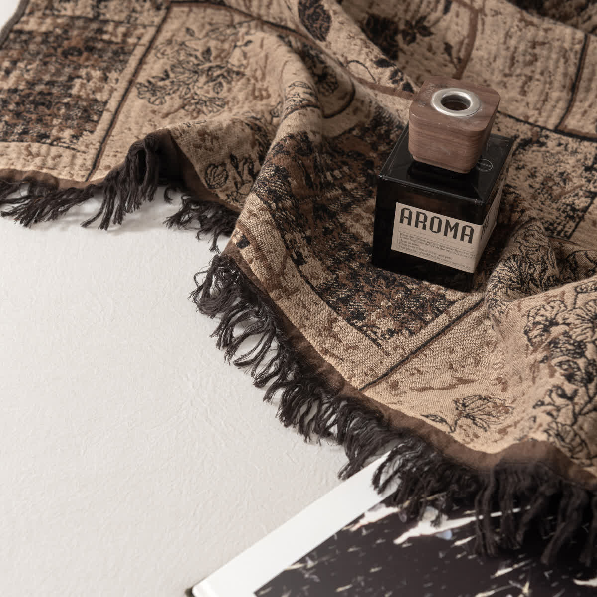 Floral Plaid Patchwork Cotton Muslin Quilt - image 9