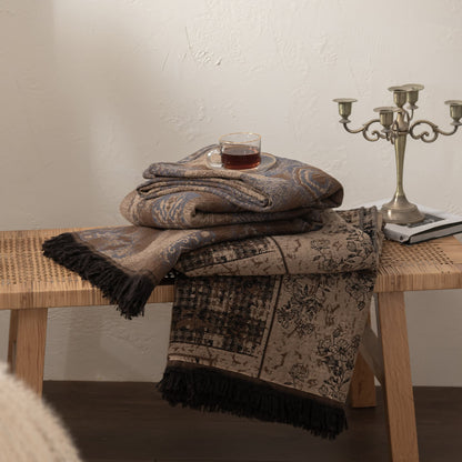 Floral Plaid Patchwork Cotton Muslin Quilt - image 5