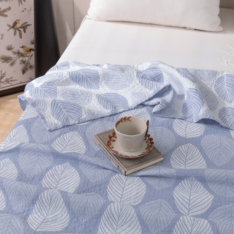 Leaf Print Cotton Gauze Jacquard Quilt - image 6