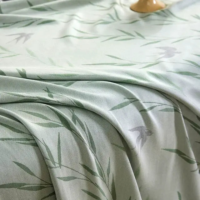 Green Bamboo Print Cooling Bedspread - image 3