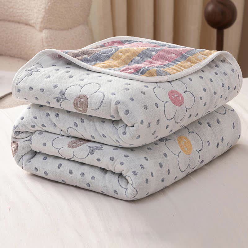 Floral Polka Dot Cotton Reversible Quilt - image 3