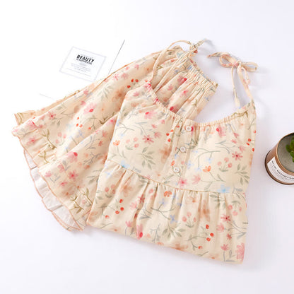Floral Cotton Camisole Shorts Pajama Set - image 2