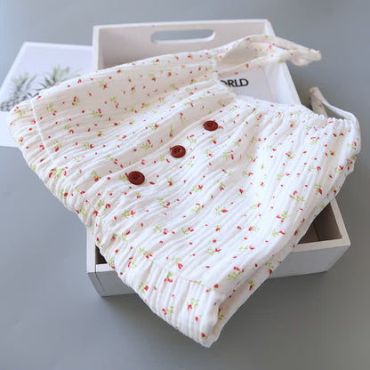 Red Floral Cotton Gauze Cami Nightgown - image 3