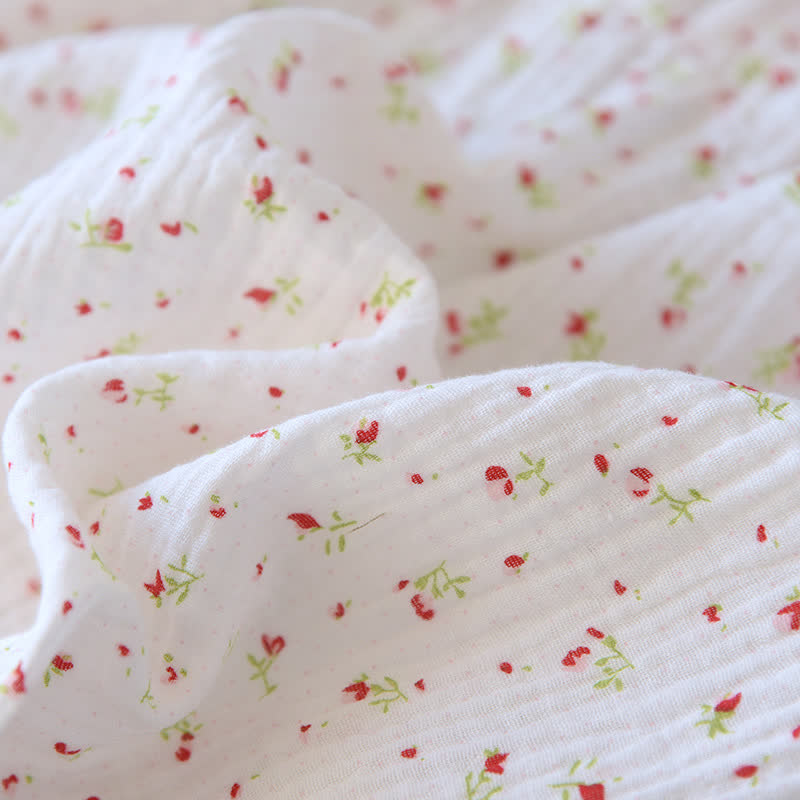 Red Floral Cotton Gauze Cami Nightgown - image 11