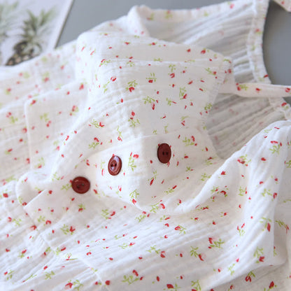Red Floral Cotton Gauze Cami Nightgown - image 6