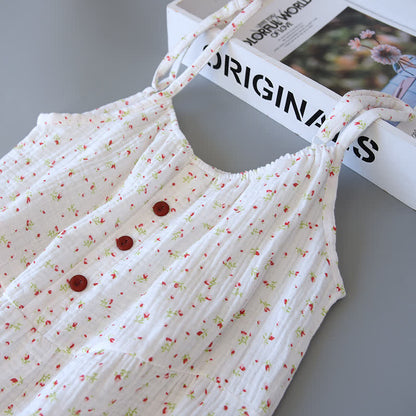 Red Floral Cotton Gauze Cami Nightgown - image 5