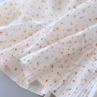 Red Floral Cotton Gauze Cami Nightgown - image 12