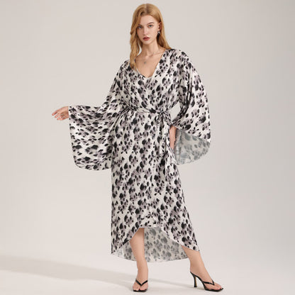 Black Leopard Print Kimono Robe - One Size - image 0