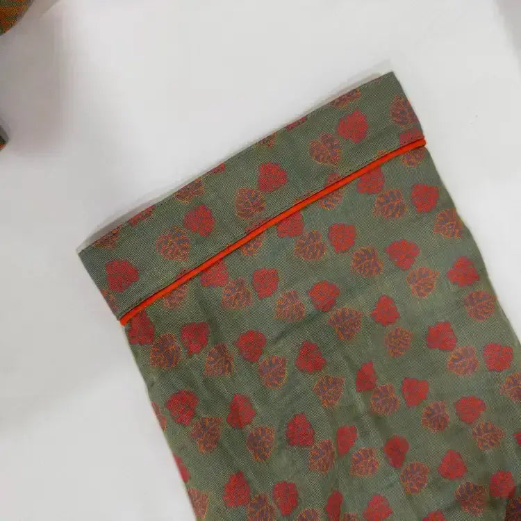 Orange Monstera Print Cotton Kimono Robe - image 5