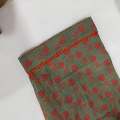 Orange Monstera Print Cotton Kimono Robe - image 5