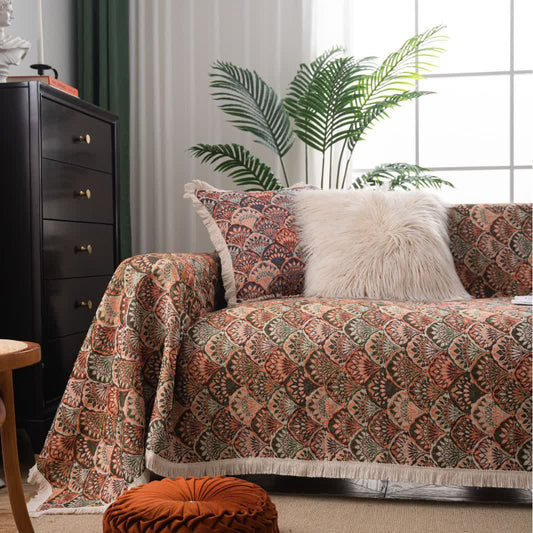 Art Deco-Inspired Tapestry Sofa Cover - A - 71" X 165" - image 0