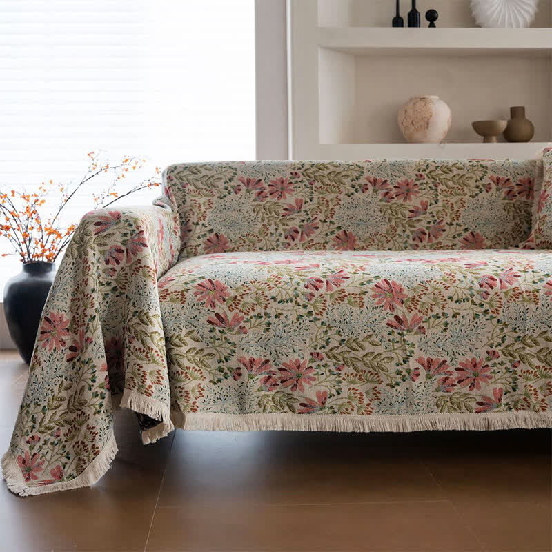 Farmhouse Tassel Wear-resistant Sofa Protector - 71" x 165" - image 0