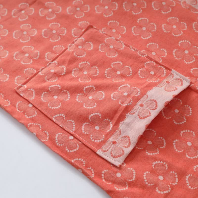 Four-Leaf Clover Cotton Gauze Kimono Robe - image 10