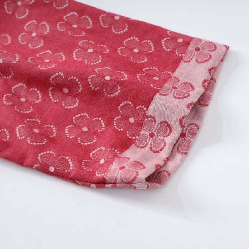 Four-Leaf Clover Cotton Gauze Kimono Robe - image 4