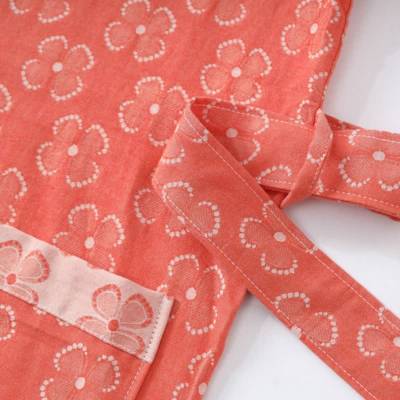 Four-Leaf Clover Cotton Gauze Kimono Robe - image 12