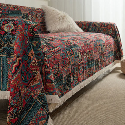 Jacquard Ethnic Tassel Wear-resistant Sofa Cover - image 2