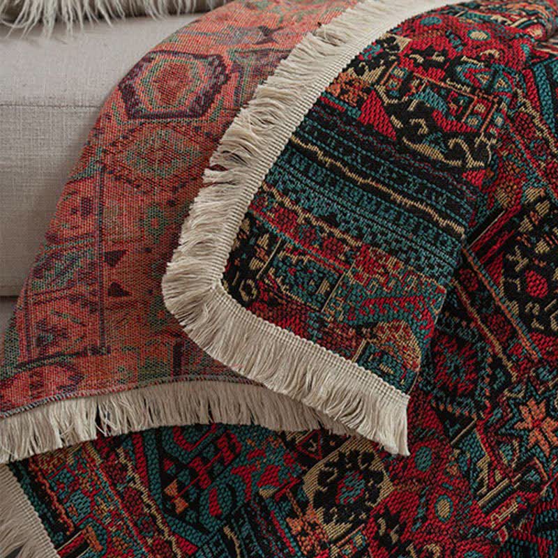 Jacquard Ethnic Tassel Wear-resistant Sofa Cover - image 3