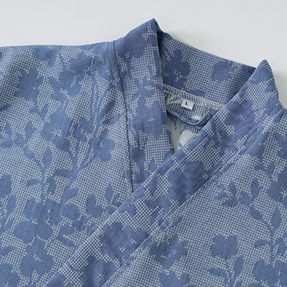 Subtle Floral Kimono Robe with Pocket - image 6