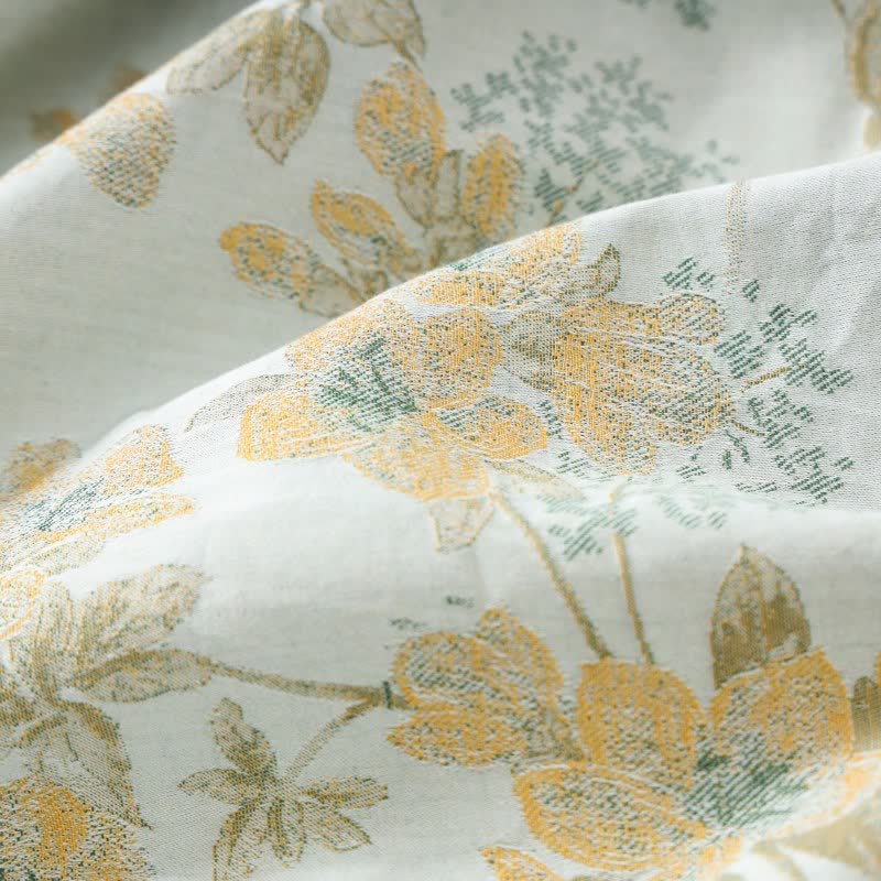 Unisex Peach Blossom Cotton Gauze Bathrobe - image 5