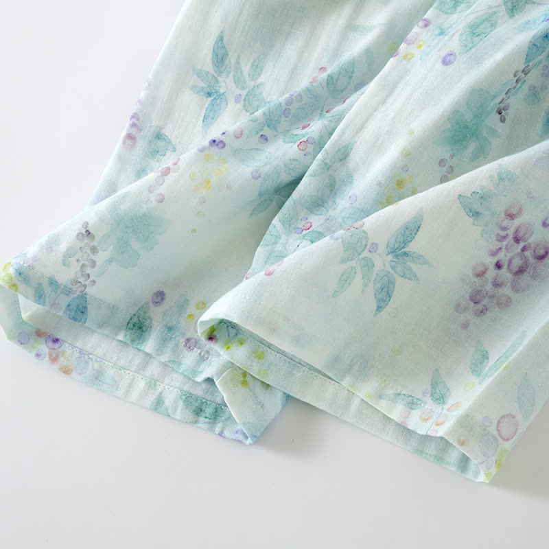 Lilac Print Cotton Gauze Japanese Pajamas - image 6