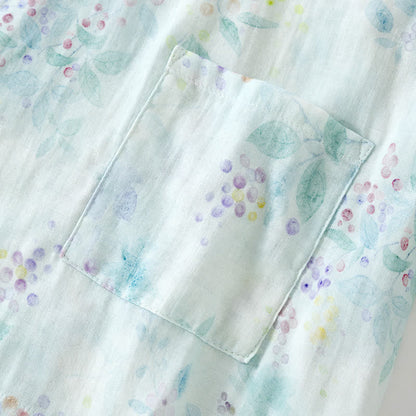 Lilac Print Cotton Gauze Japanese Pajamas - image 4