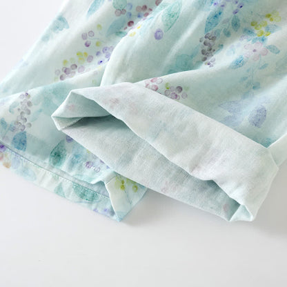 Lilac Print Cotton Gauze Japanese Pajamas - image 7