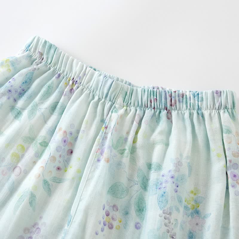 Lilac Print Cotton Gauze Japanese Pajamas - image 5