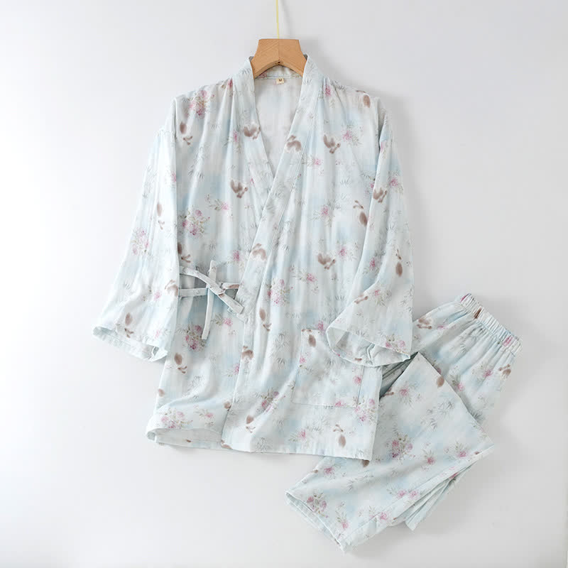 Bamboo Rabbit Cotton Gauze Japanese Pajamas - XL - image 0