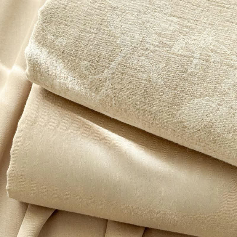 Beige Floral Textured Cotton Linen Bedspread - image 6