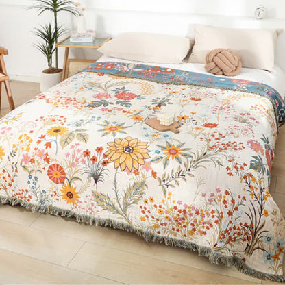 Blooming Sunflower Cotton Gauze Reversible Quilt - image 2
