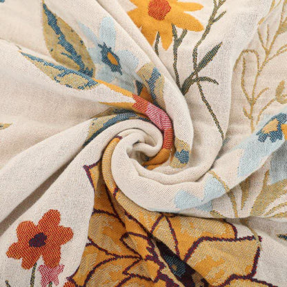 Blooming Sunflower Cotton Gauze Reversible Quilt - image 7