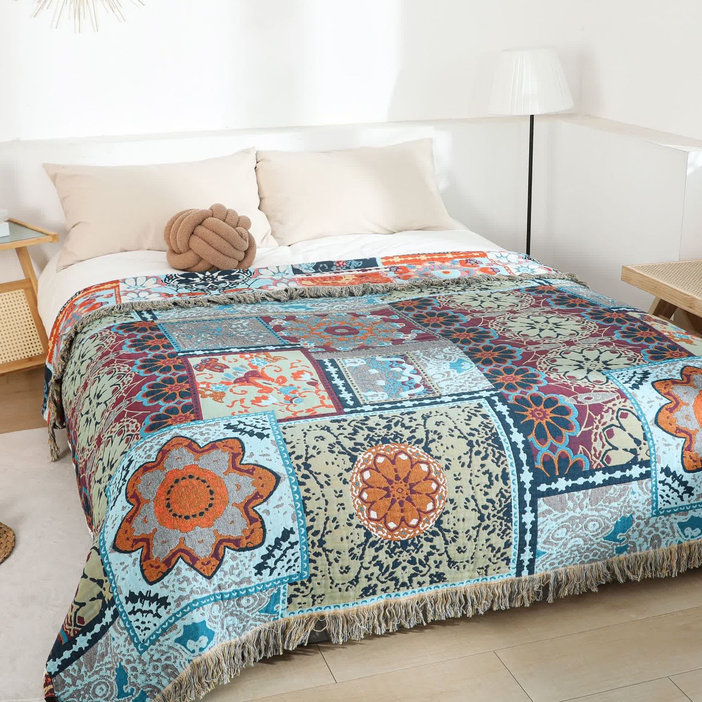 Boho Patchwork Mandala Cotton Reversible Quilt - King - image 0