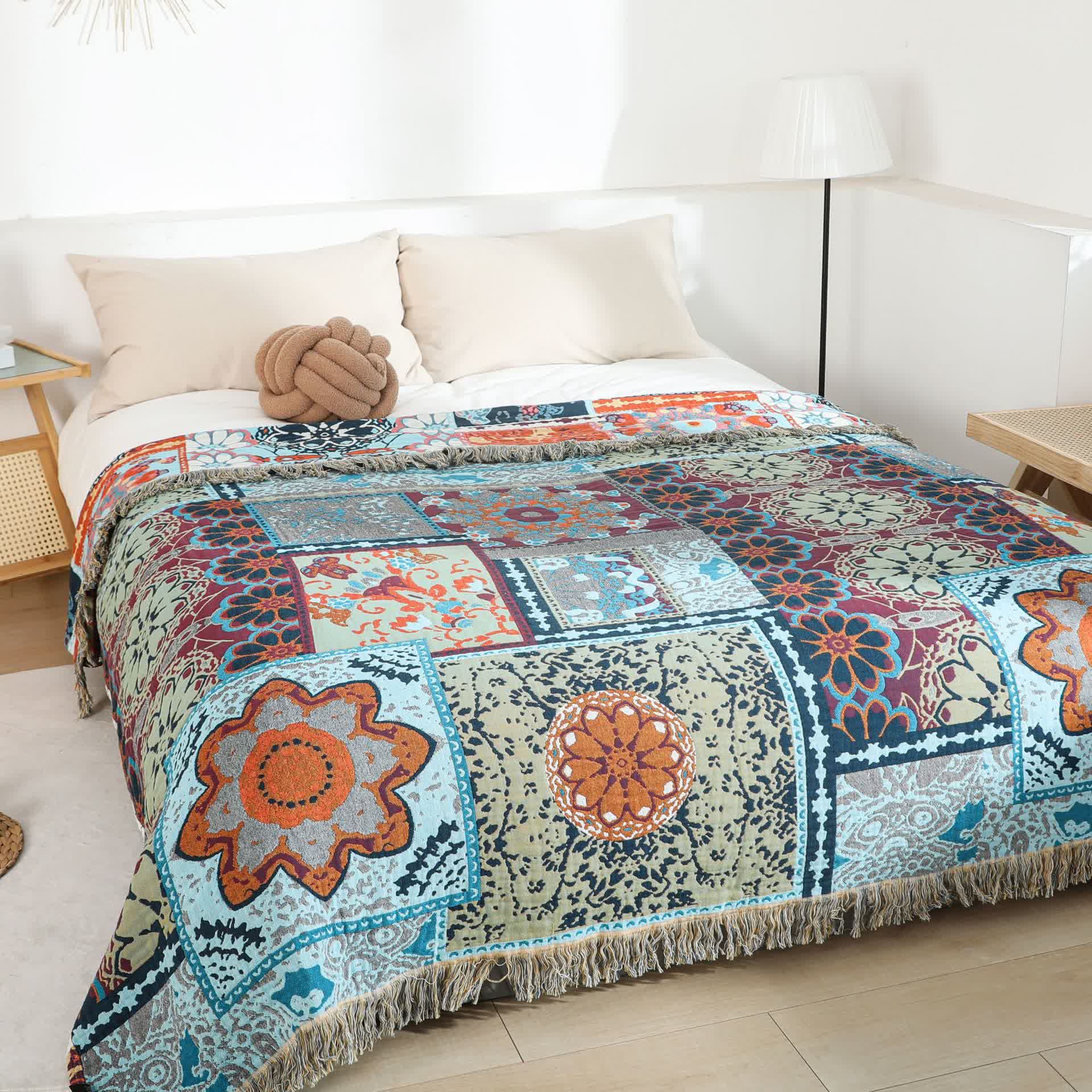 Boho Patchwork Mandala Cotton Reversible Quilt - King - image 0