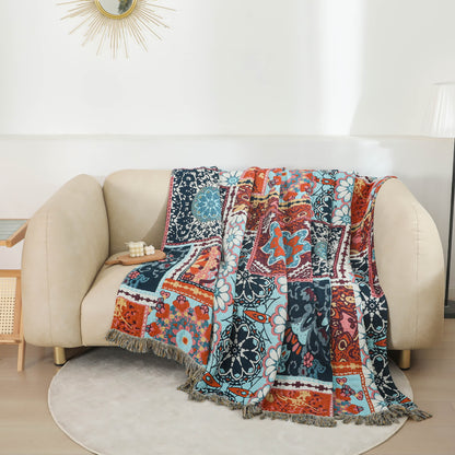 Boho Patchwork Mandala Cotton Reversible Quilt - image 2