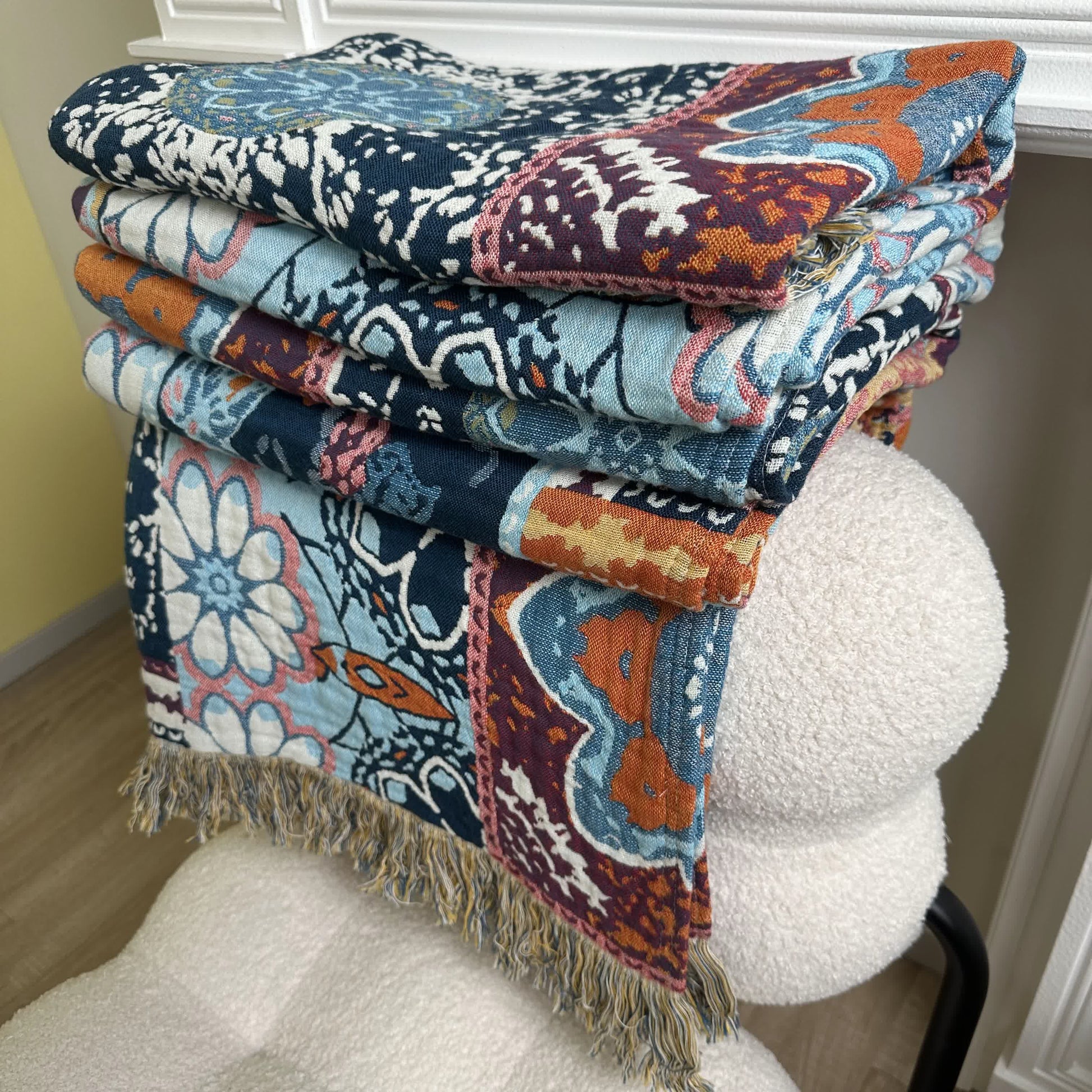 Boho Patchwork Mandala Cotton Reversible Quilt - image 5