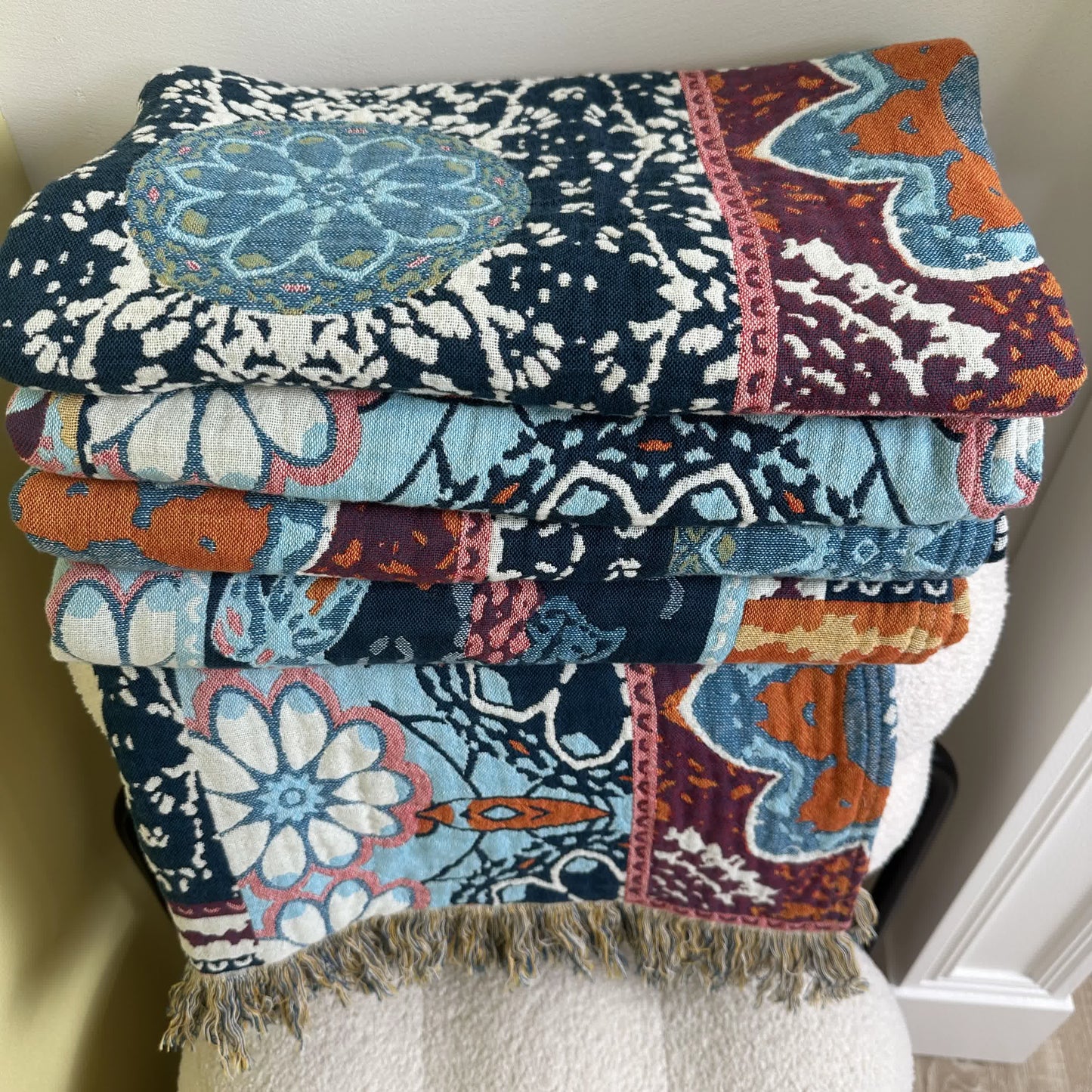 Boho Patchwork Mandala Cotton Reversible Quilt - image 4