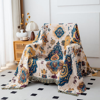 Boho Tribal Print Cotton Gauze Blanket - 90" x 98" - image 0