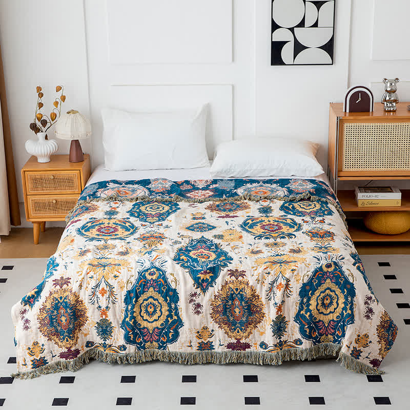 Boho Tribal Print Cotton Gauze Quilt - King - image 0