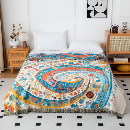 Artistic Wave Floral Cotton Gauze Blanket - image 3