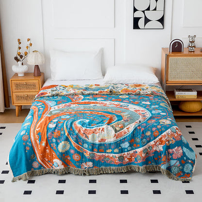 Artistic Wave Floral Cotton Gauze Quilt - image 1