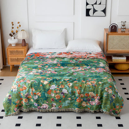 Artistic Rose Cotton Gauze Reversible Blanket - image 6