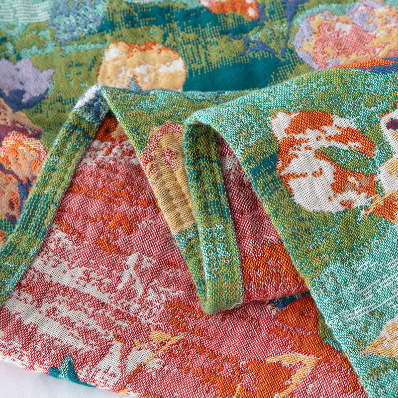 Artistic Rose Cotton Gauze Reversible Quilt - image 3