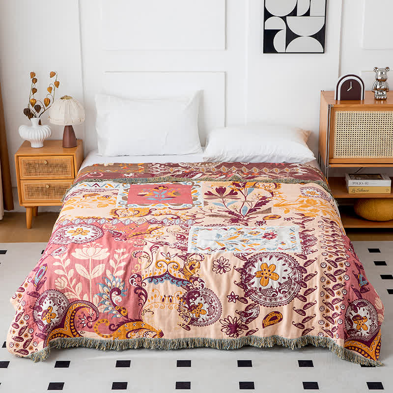 Paisley Floral Cotton Gauze Reversible Quilt - King - image 0