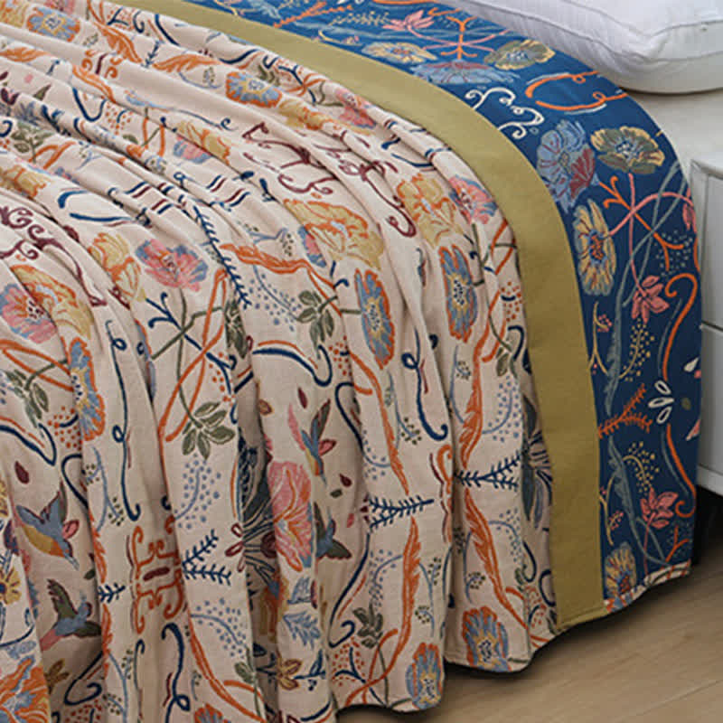 Geometric Floral Cotton Gauze Quilt - image 3